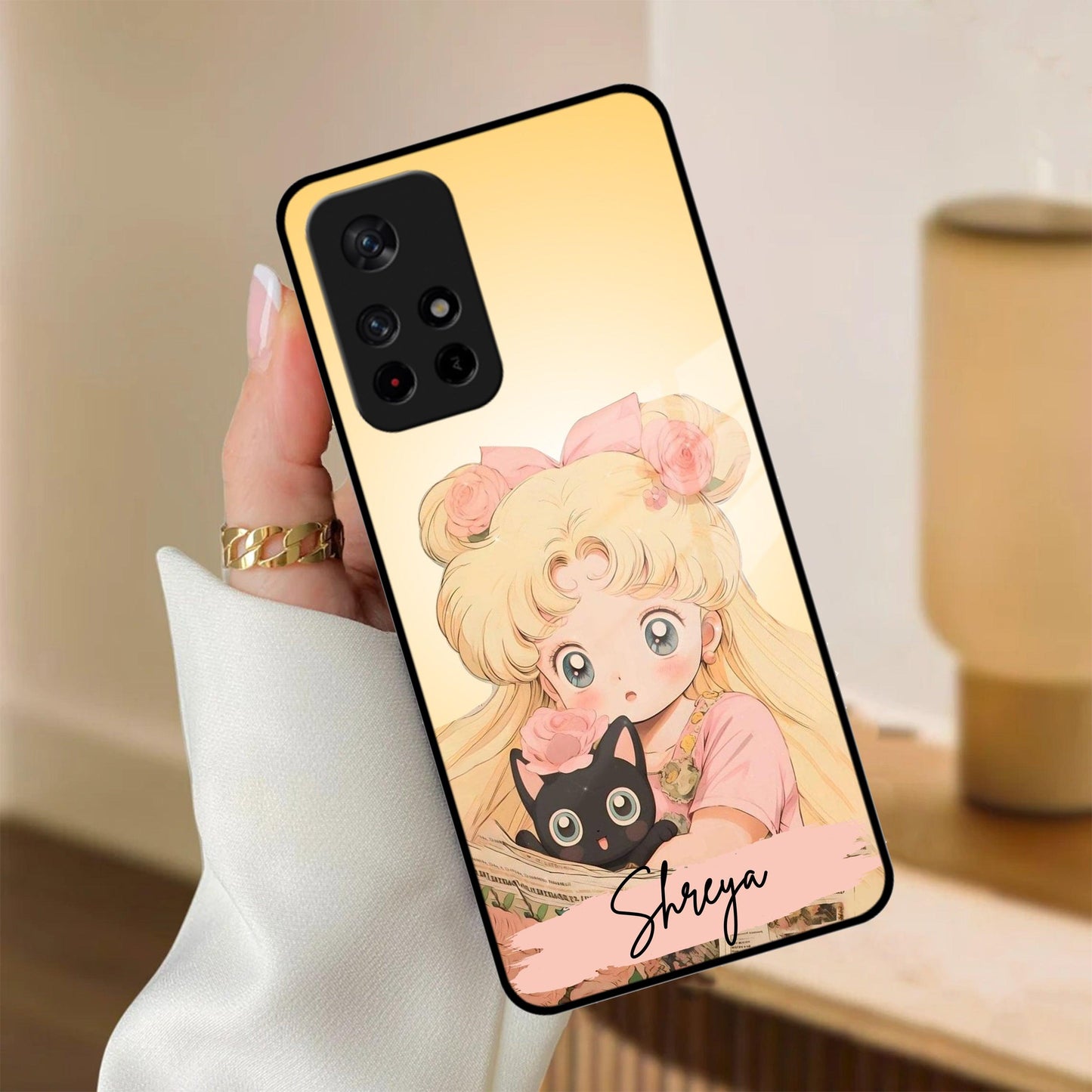 Lovely Sailor Moon Customize Glass Case Cover For Poco