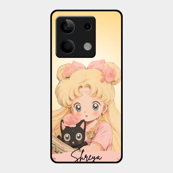 Lovely Sailor Moon Customize Glass Case Cover For Redmi Note 13 5G