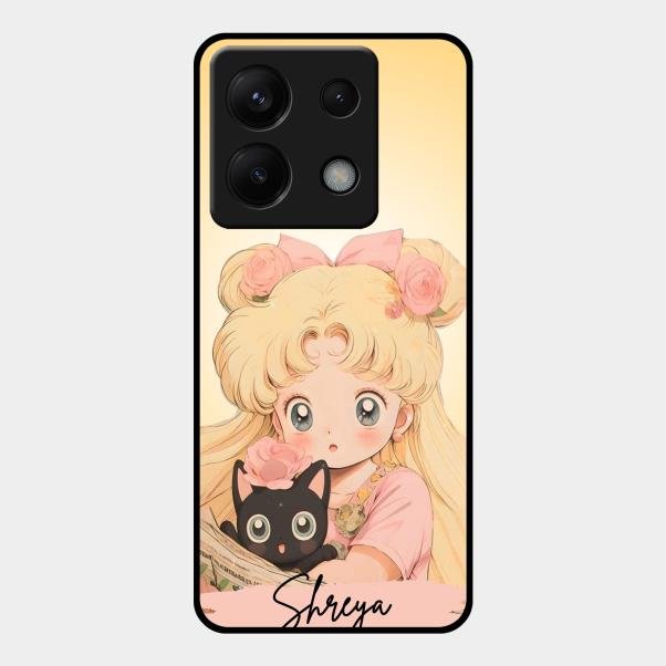 Lovely Sailor Moon Customize Glass Case Cover For Redmi Note 13 Pro 5G