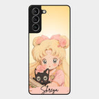 Lovely Sailor Moon Customize Glass Case Cover For Samsung Galaxy S21
