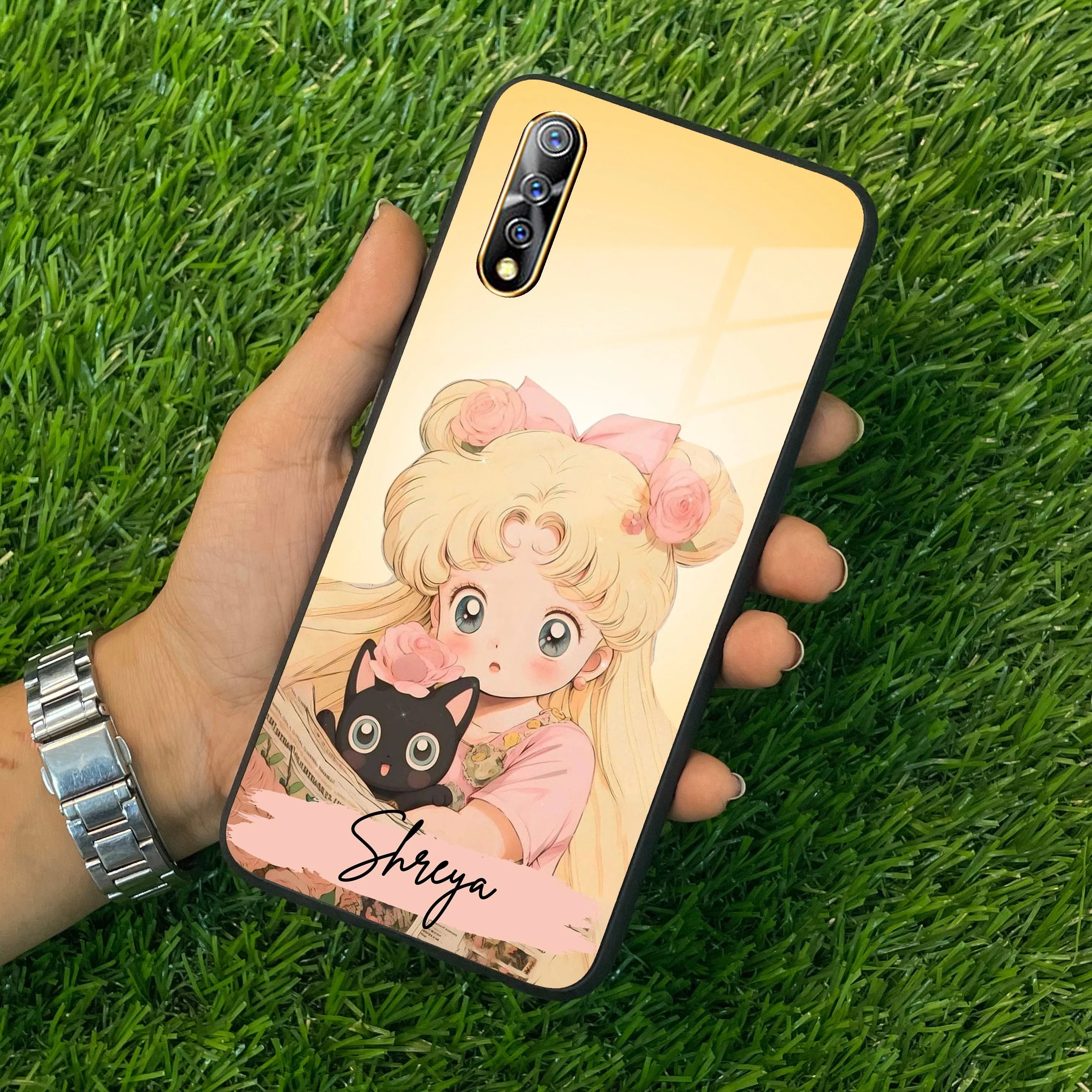 Lovely Sailor Moon Customize Glass Case Cover For Vivo - ShopOnCliQ