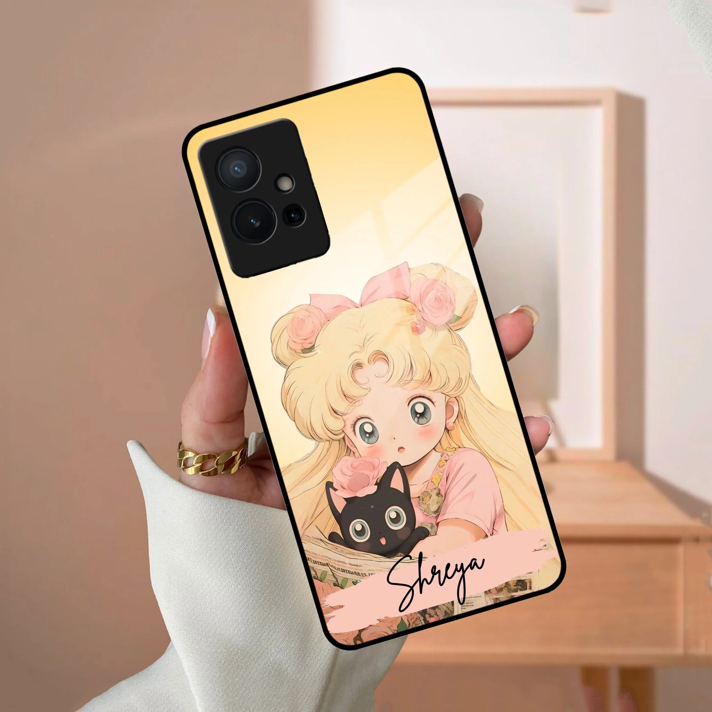 Lovely Sailor Moon Customize Glass Case Cover For Vivo - ShopOnCliQ