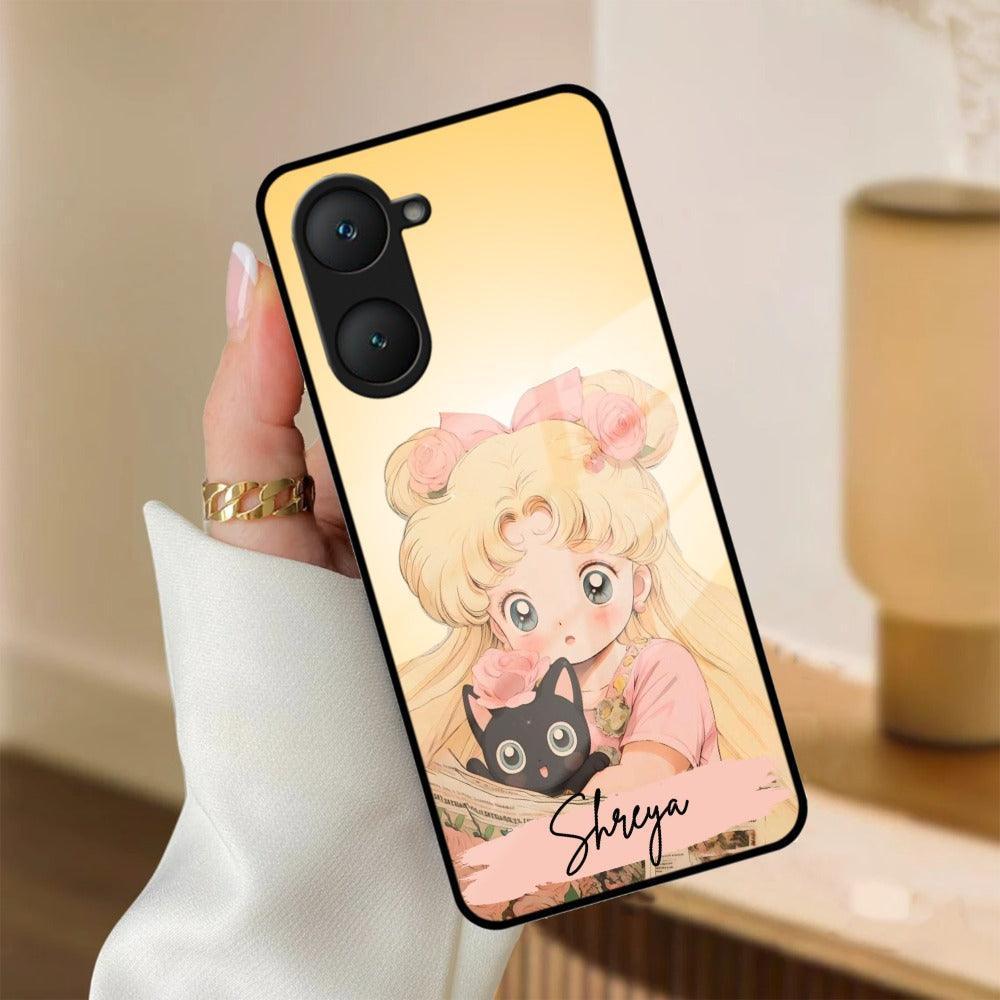 Lovely Sailor Moon Customize Glass Case Cover For iQOO - ShopOnCliQ