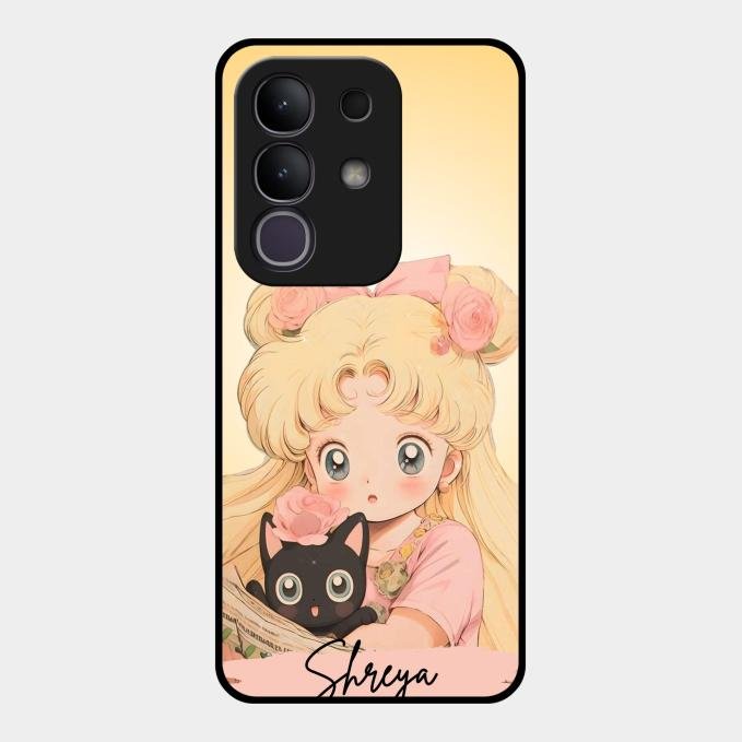 Lovely Sailor Moon Customize Glass Case Cover For Vivo T4X 5G
