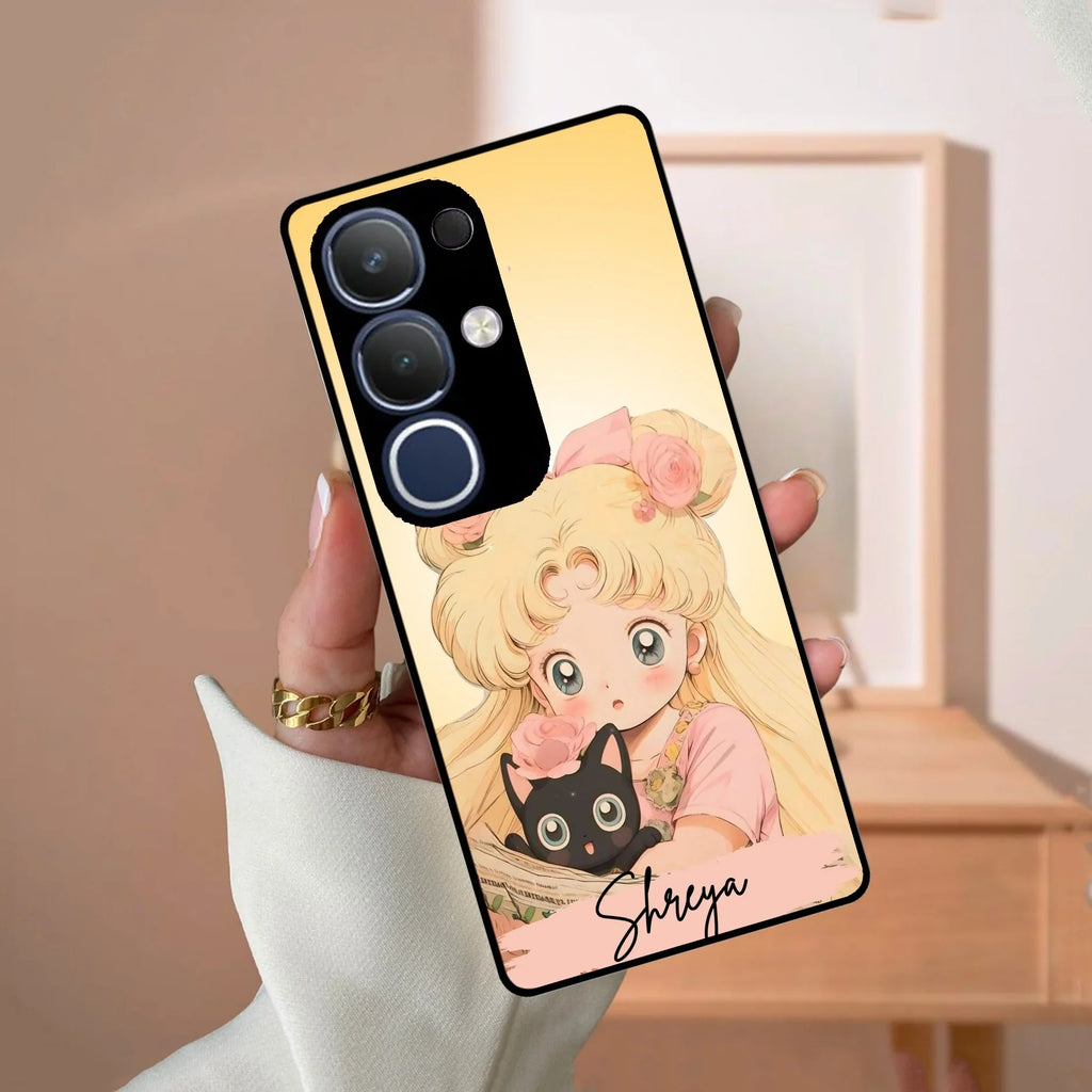 Lovely Sailor Moon Customize Glass Case Cover For Vivo - ShopOnCliQ