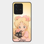 Lovely Sailor Moon Customize Glass Case Cover For Vivo V23 5G