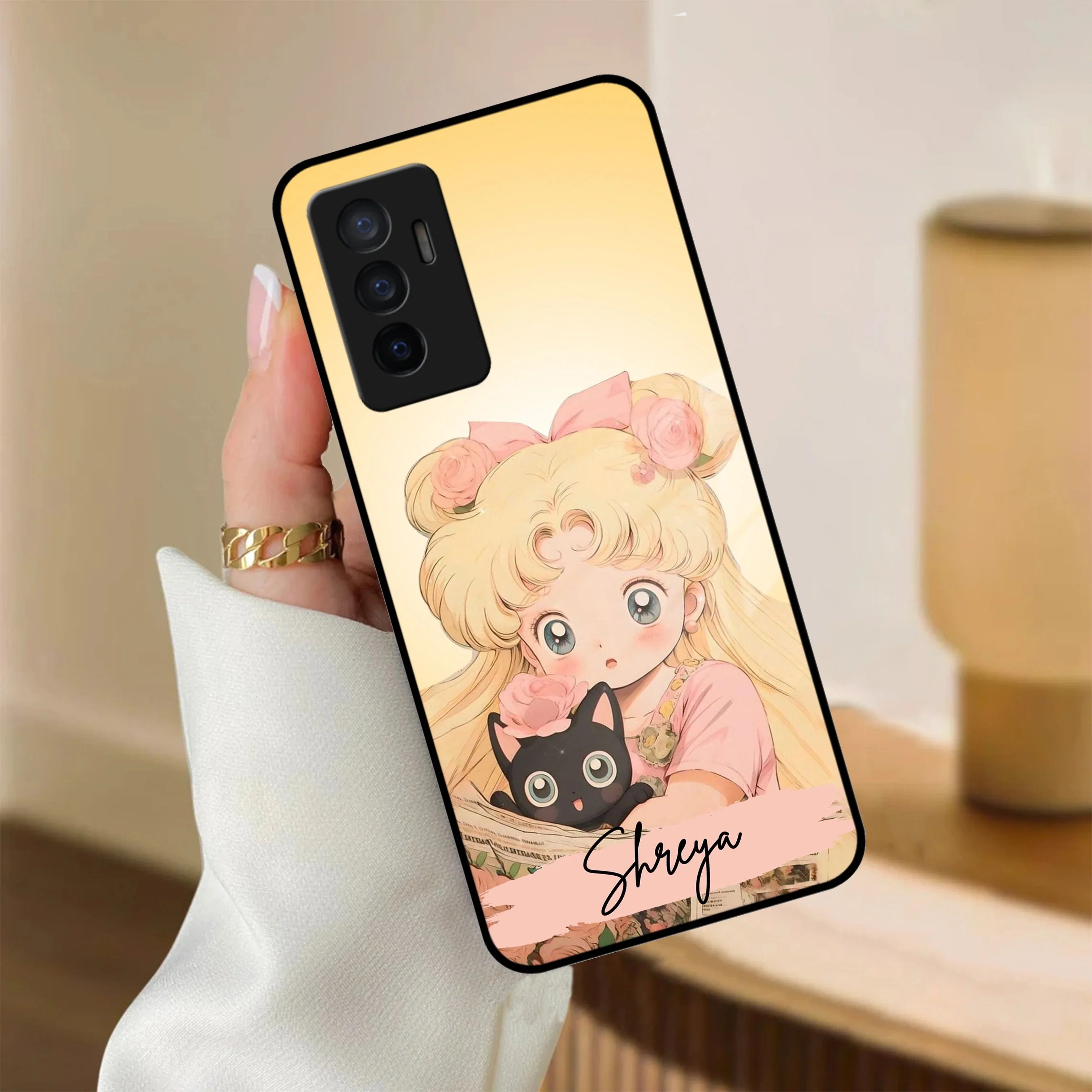 Lovely Sailor Moon Customize Glass Case Cover For Vivo - ShopOnCliQ