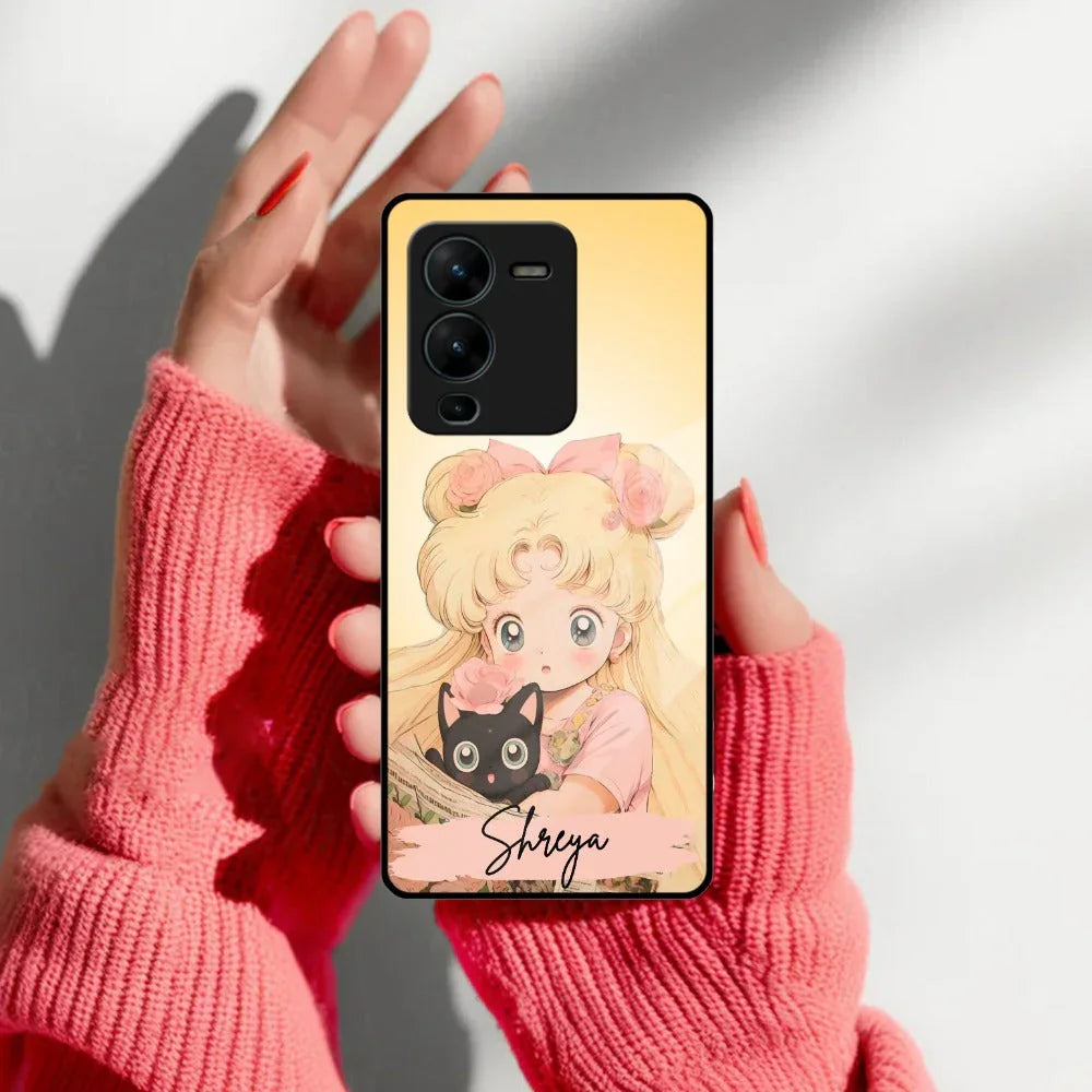 Lovely Sailor Moon Customize Glass Case Cover For Vivo - ShopOnCliQ