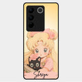 Lovely Sailor Moon Customize Glass Case Cover For Vivo V27 5G