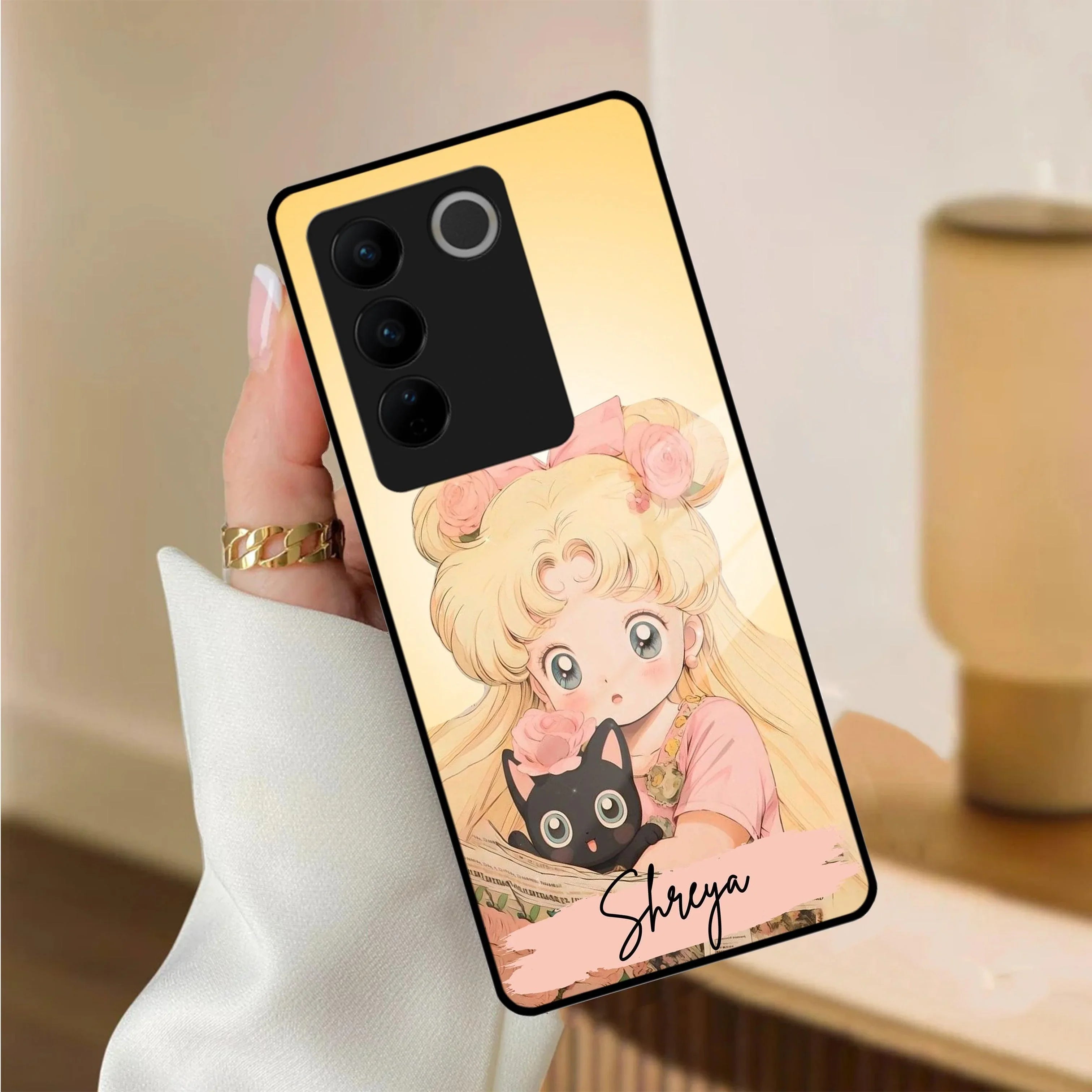 Lovely Sailor Moon Customize Glass Case Cover For Vivo - ShopOnCliQ