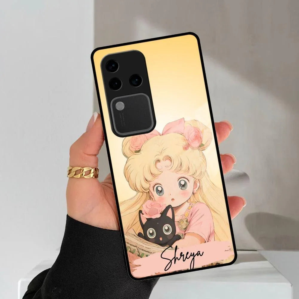 Lovely Sailor Moon Customize Glass Case Cover For Vivo - ShopOnCliQ