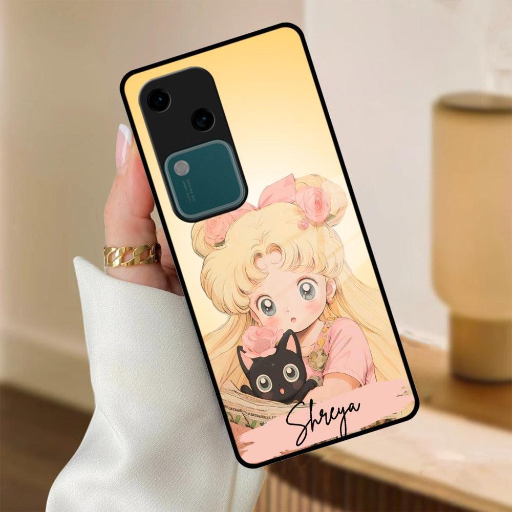 Lovely Sailor Moon Customize Glass Case Cover For Vivo - ShopOnCliQ