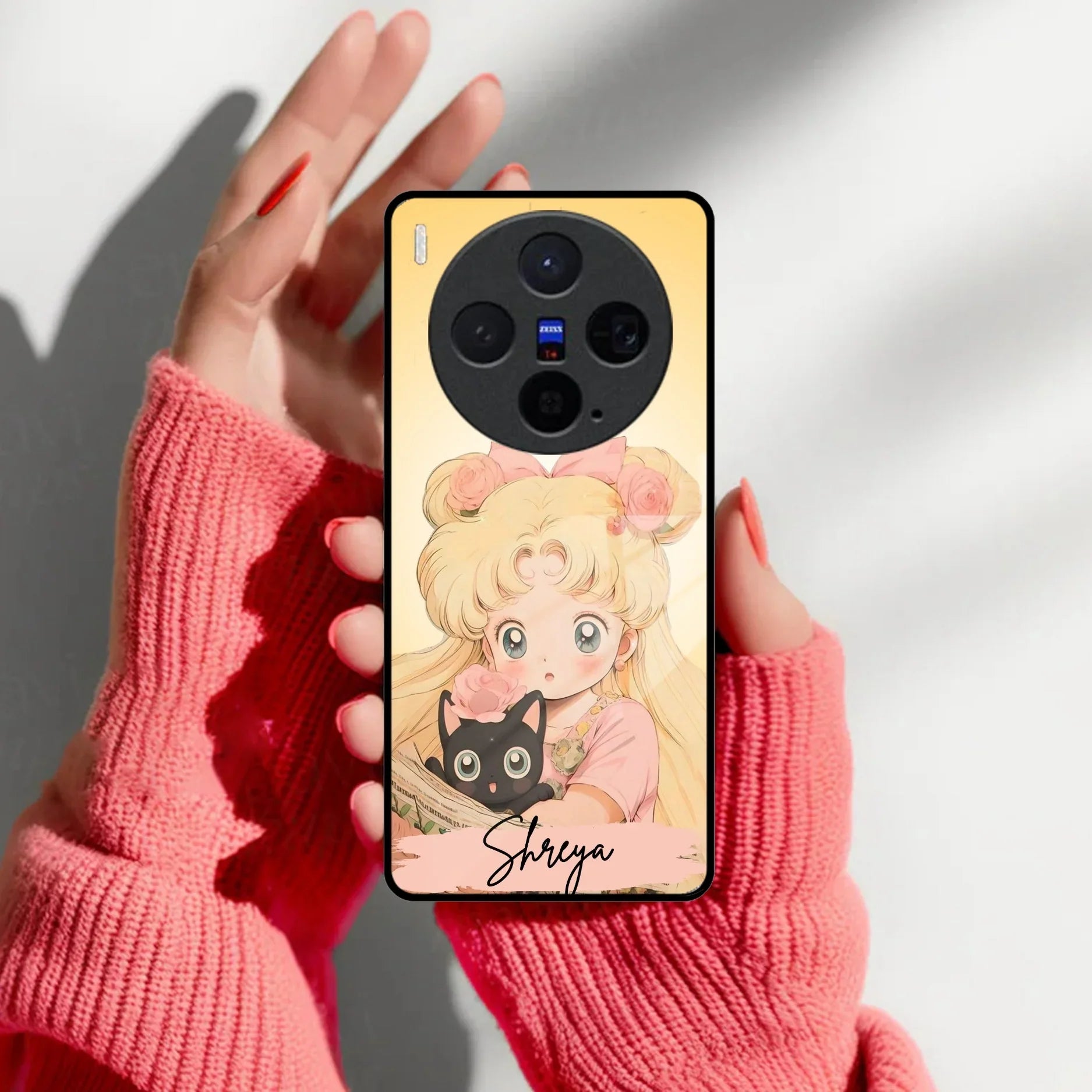 Lovely Sailor Moon Customize Glass Case Cover For Vivo