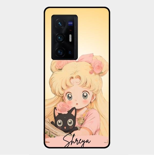 Lovely Sailor Moon Customize Glass Case Cover For Vivo X70 Pro Plus 5G
