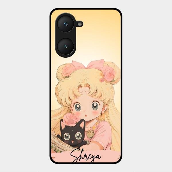 Lovely Sailor Moon Customize Glass Case Cover For Vivo Y18I
