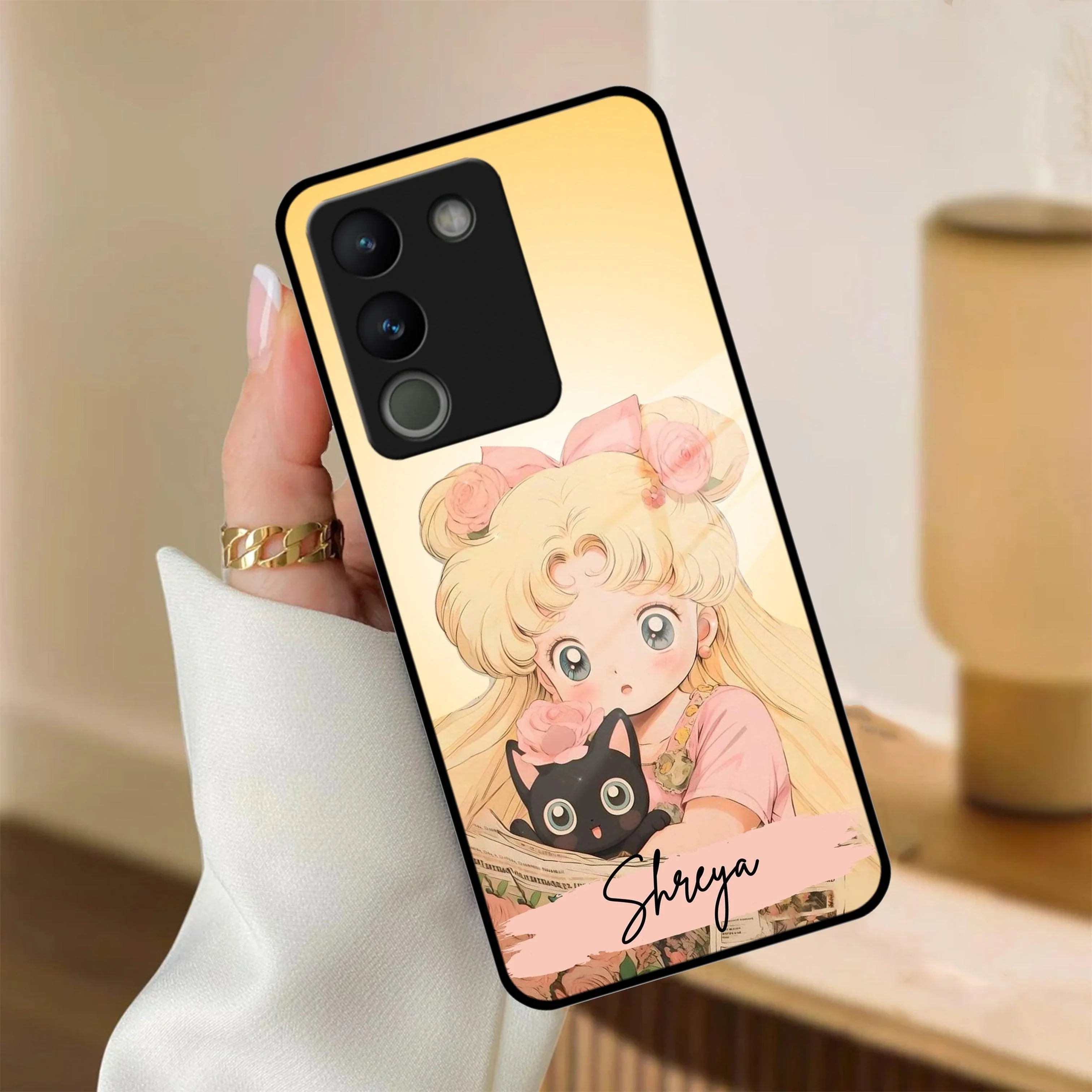 Lovely Sailor Moon Customize Glass Case Cover For Vivo - ShopOnCliQ