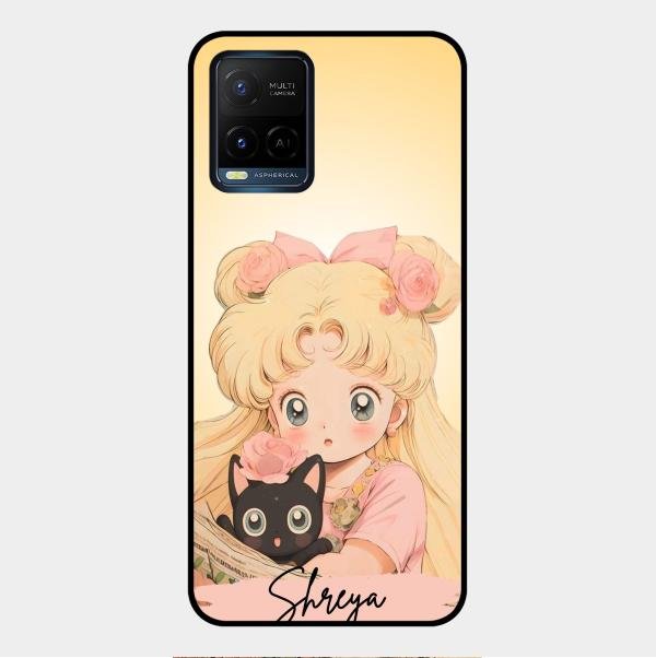 Lovely Sailor Moon Customize Glass Case Cover For Vivo Y21