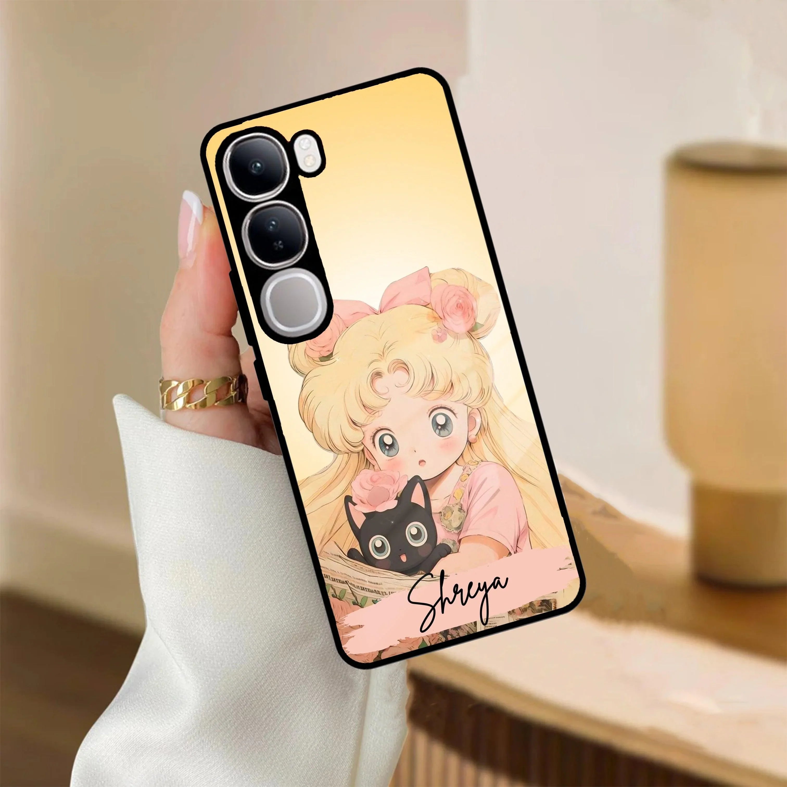 Lovely Sailor Moon Customize Glass Case Cover For Vivo - ShopOnCliQ
