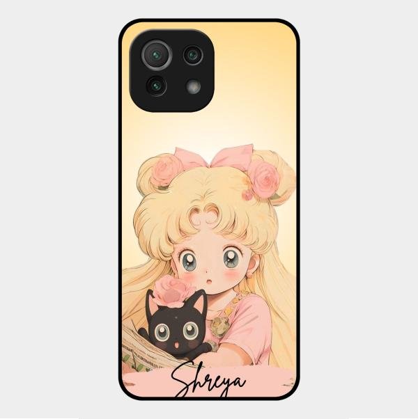 Lovely Sailor Moon Customize Glass Case Cover For Xiaomi Mi 11 Lite