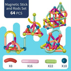 Magnetic Building Sticks and Balls Set 64 Pieces for Kids Creative STEM Toy for Construction & Imagination - ShopOnCliQ