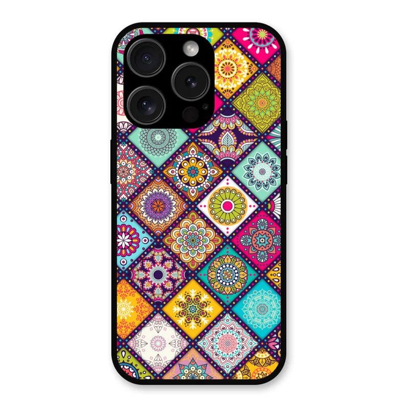 Mandala Glass Case Cover V2 For iPhone 15 Pro
