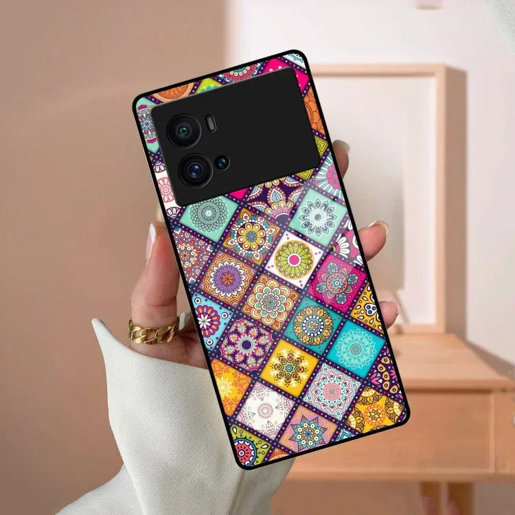 Mandala Glass Case Cover V2 For iQOO - ShopOnCliQ