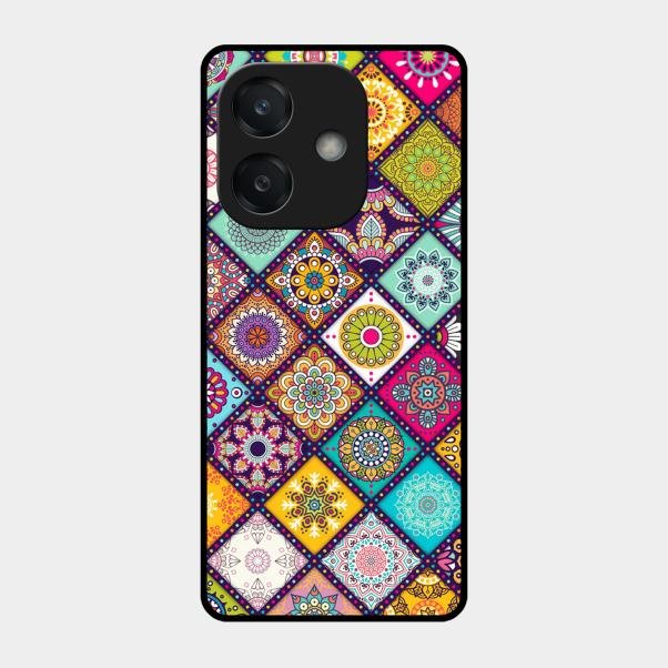 Mandala Glass Case Cover V2 For Oppo A3X 5G