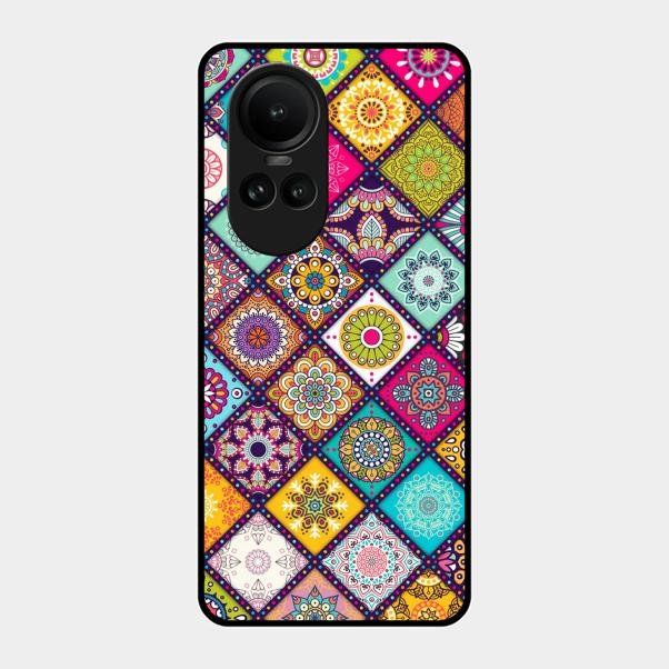 Mandala Glass Case Cover V2 For Oppo Reno 10 5G