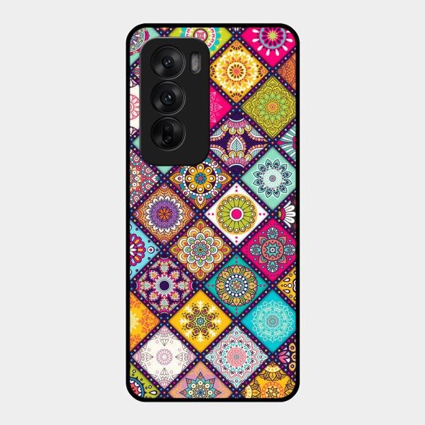 Mandala Glass Case Cover V2 For Oppo Reno 12 5G