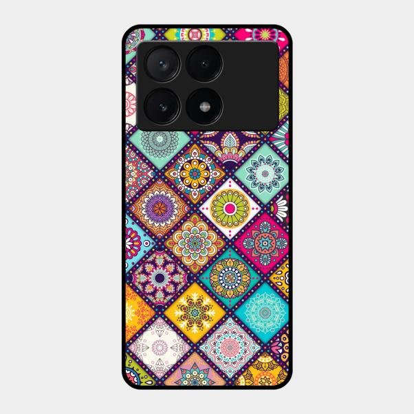 Mandala Glass Case Cover V2 For Poco X6 Pro 5G