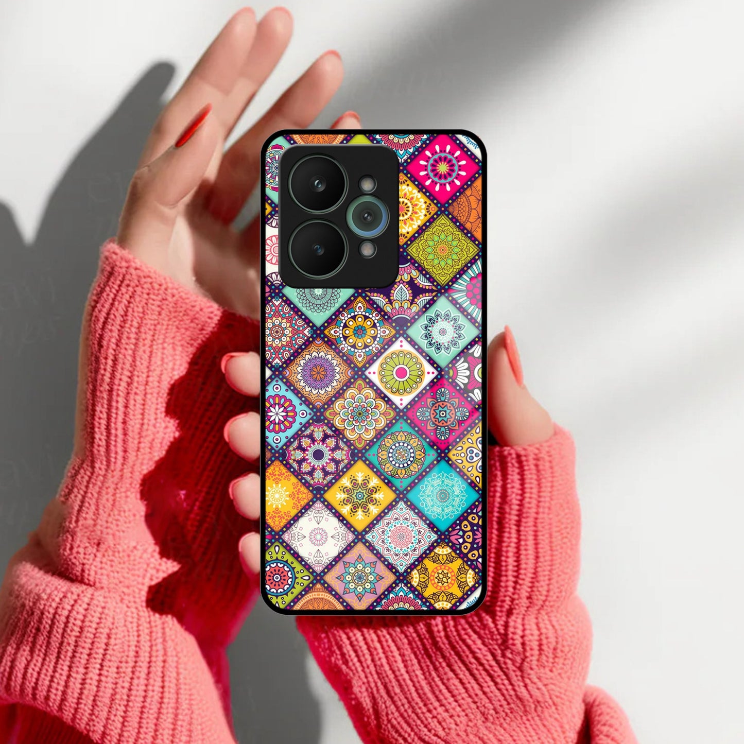 Mandala Glass Case Cover V2 For Realme/Narzo
