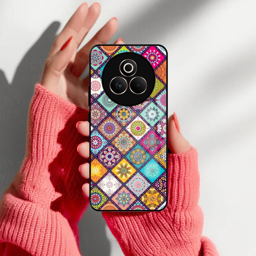 Mandala Glass Case Cover V2 For Realme/Narzo