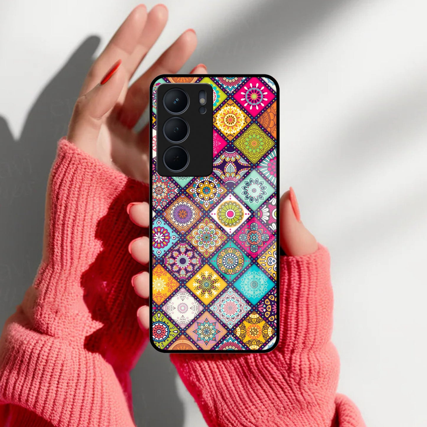 Mandala Glass Case Cover V2 For Realme/Narzo