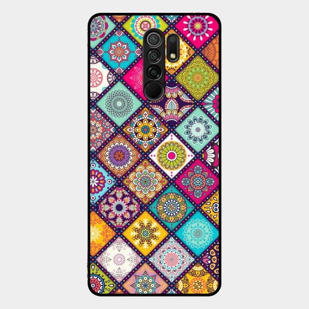 Mandala Glass Case Cover V2 For Redmi 9 Prime