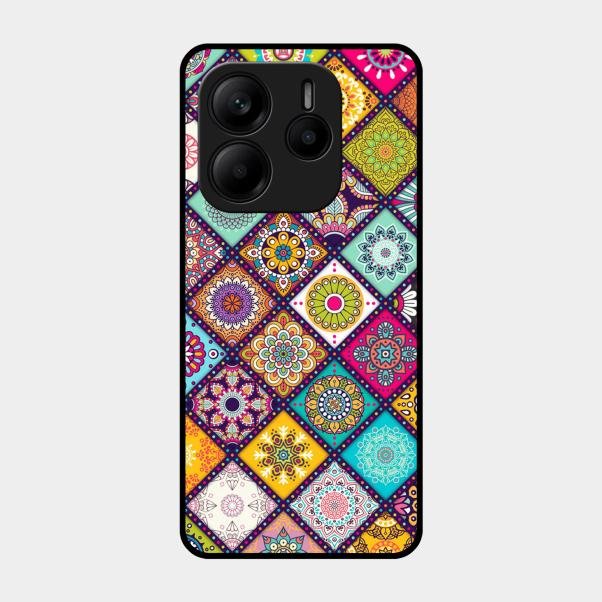 Mandala Glass Case Cover V2 For Redmi Note 14 5G