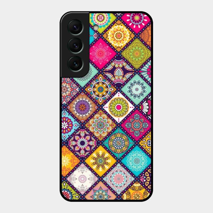 Mandala Glass Case Cover V2 For Samsung Galaxy S22 5G