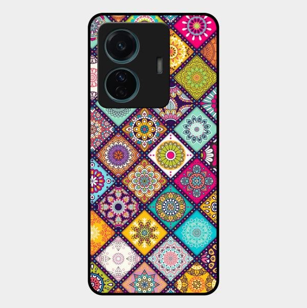 Mandala Glass Case Cover V2 For Vivo T1 Pro 5G