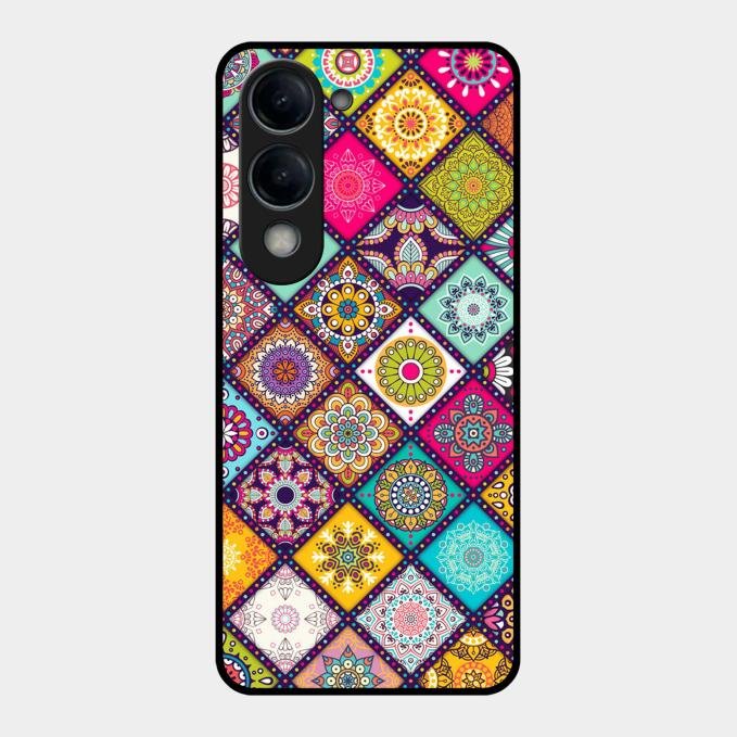 Mandala Glass Case Cover V2 For Vivo T4 Lite 5G