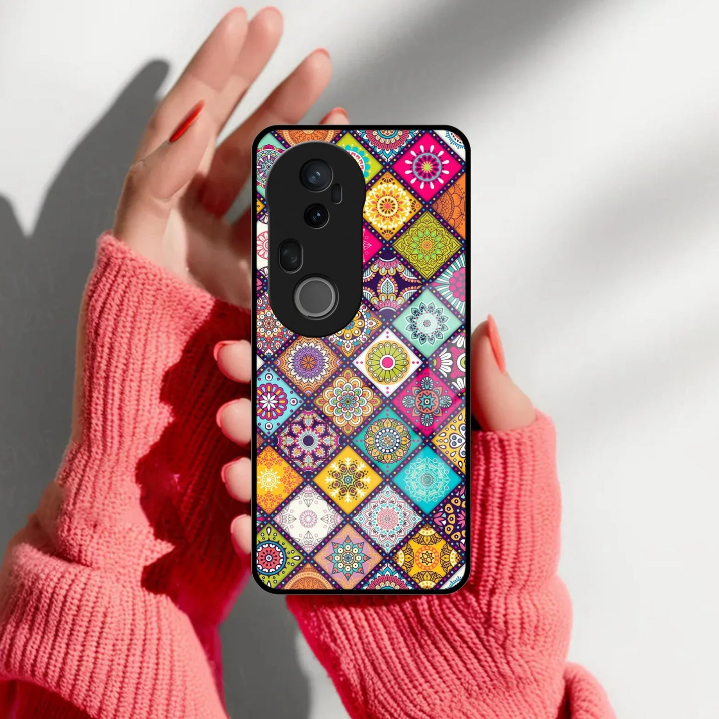 Mandala Glass Case Cover V2 For Vivo - ShopOnCliQ