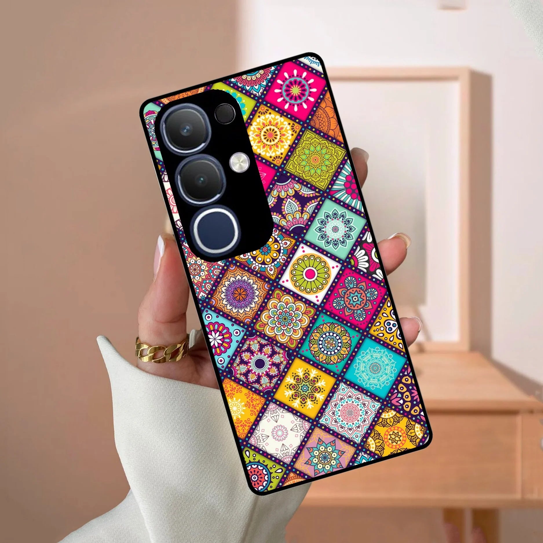 Mandala Glass Case Cover V2 For Vivo - ShopOnCliQ