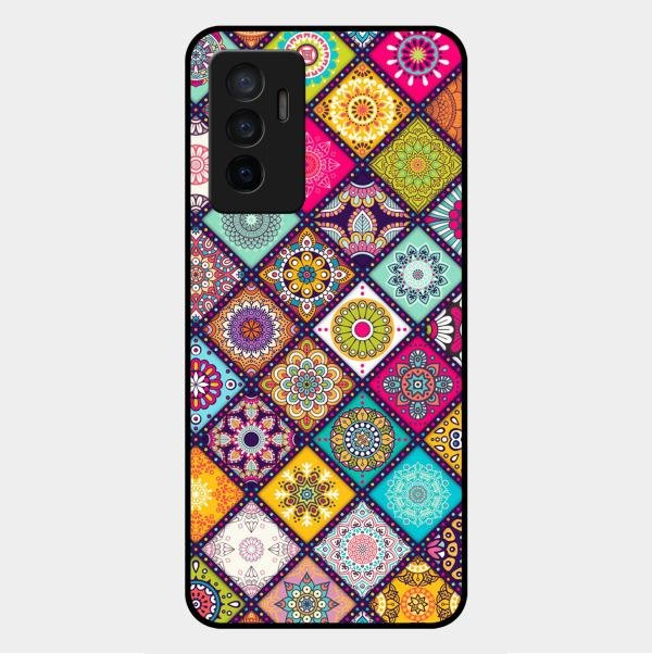 Mandala Glass Case Cover V2 For Vivo V23E 5G