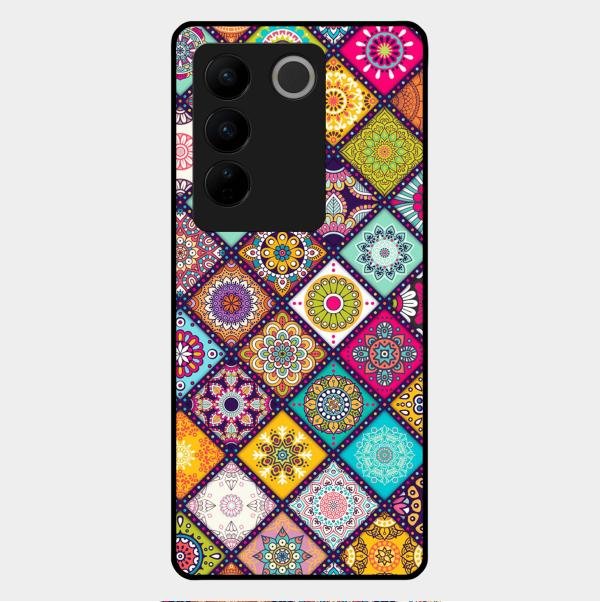 Mandala Glass Case Cover V2 For Vivo V27 Pro 5G