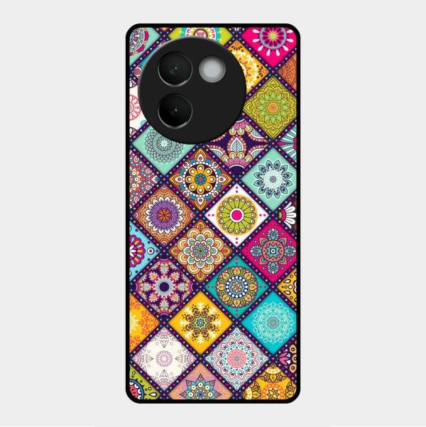 Mandala Glass Case Cover V2 For Vivo V30E 5G