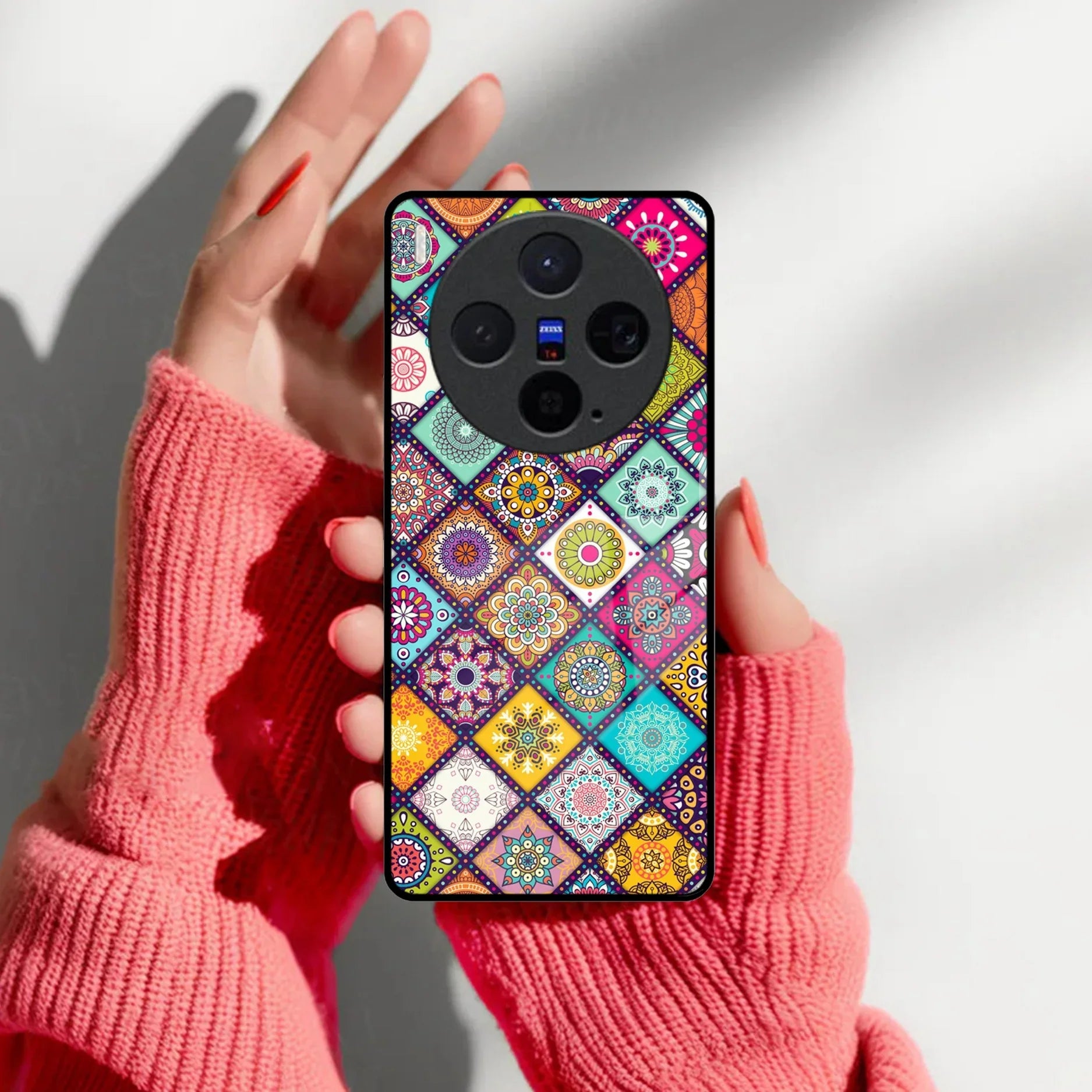 Mandala Glass Case Cover V2 For Vivo