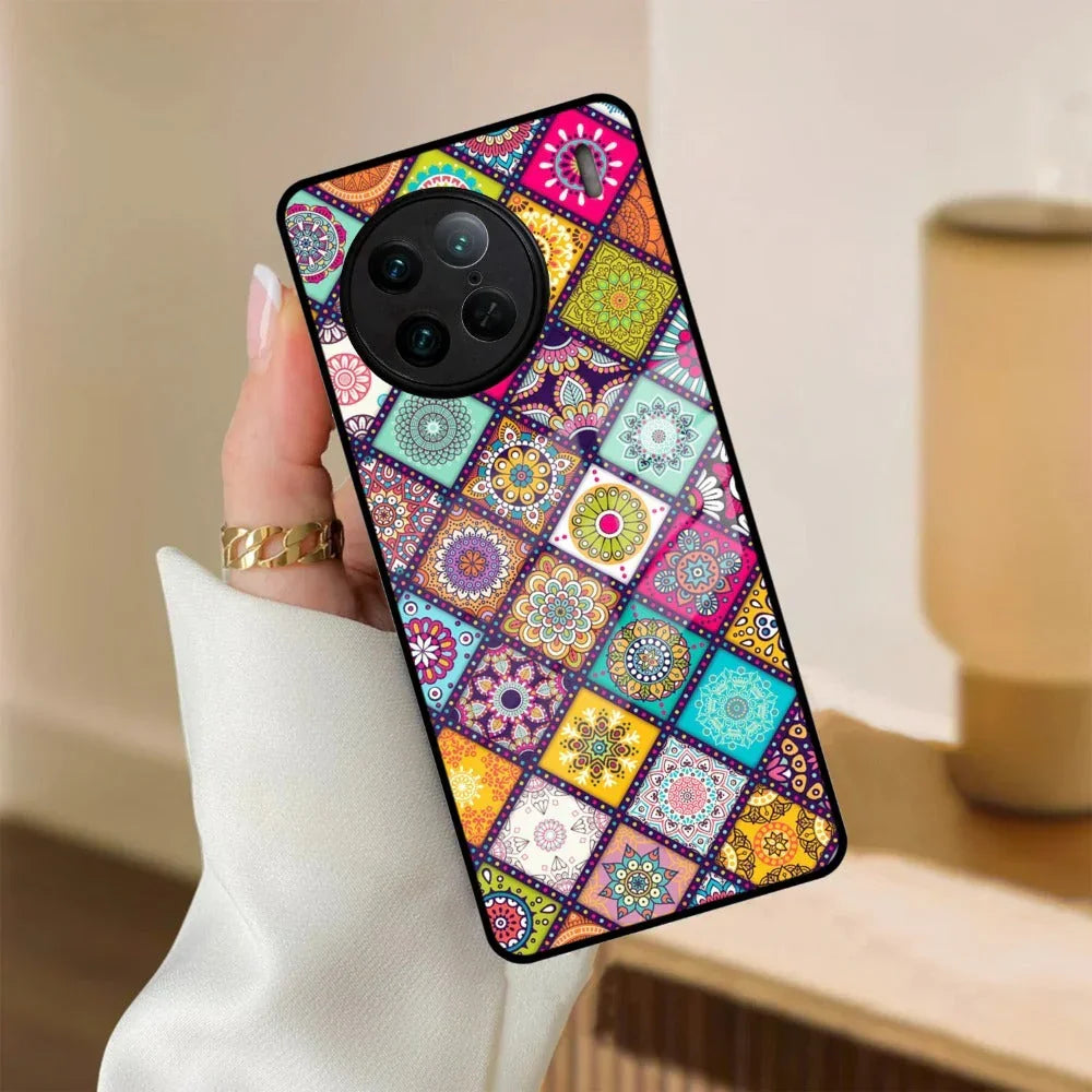Mandala Glass Case Cover V2 For iQOO - ShopOnCliQ