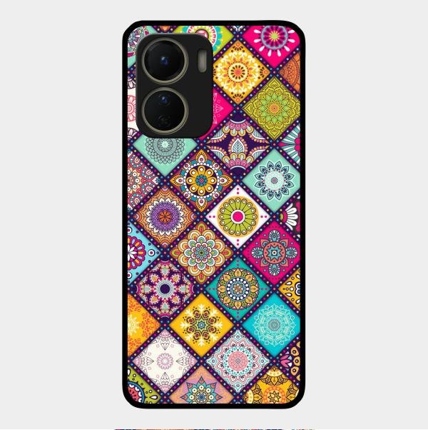 Mandala Glass Case Cover V2 For Vivo Y16