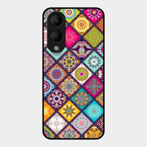 Mandala Glass Case Cover V2 For Vivo Y17S