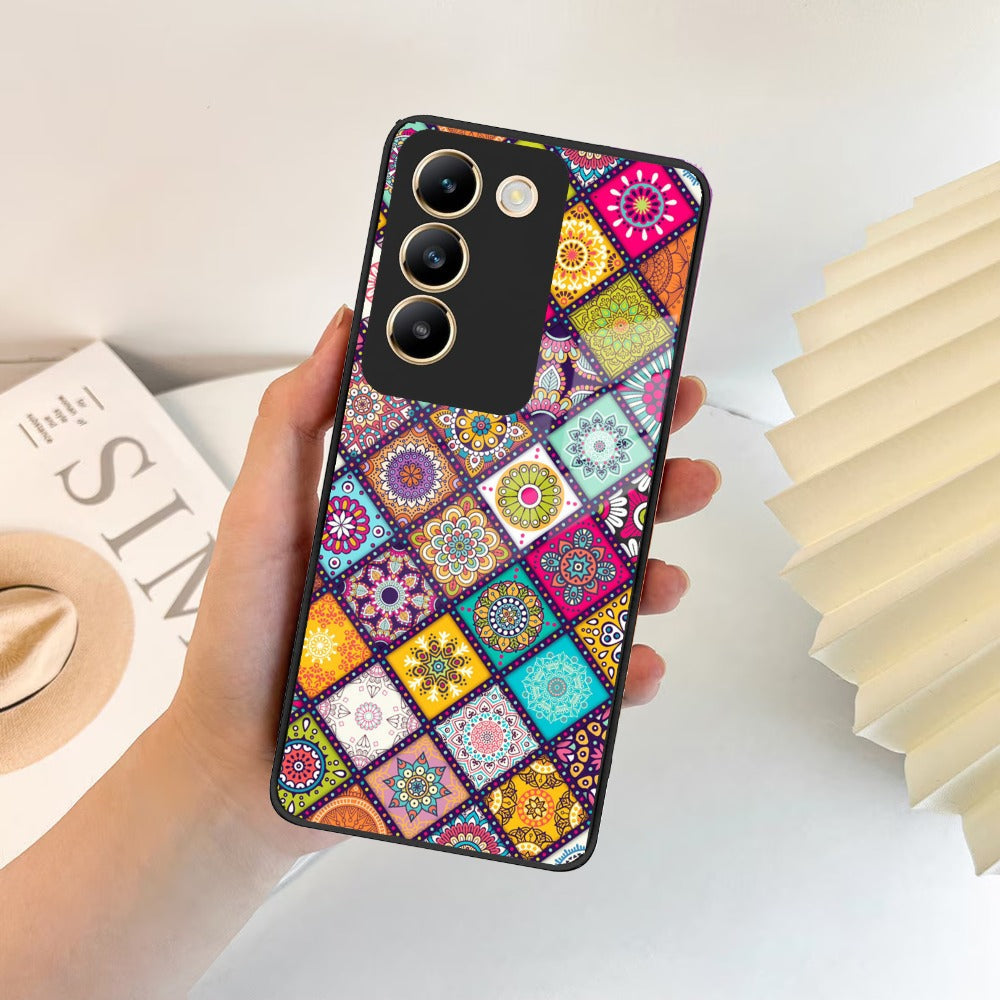 Mandala Glass Case Cover V2 For iQOO