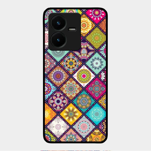 Mandala Glass Case Cover V2 For Vivo Y22