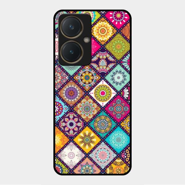 Mandala Glass Case Cover V2 For Vivo Y27